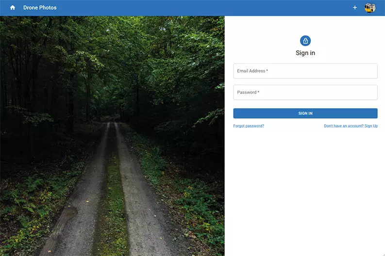 sign-in page of the application sign-in page of the application